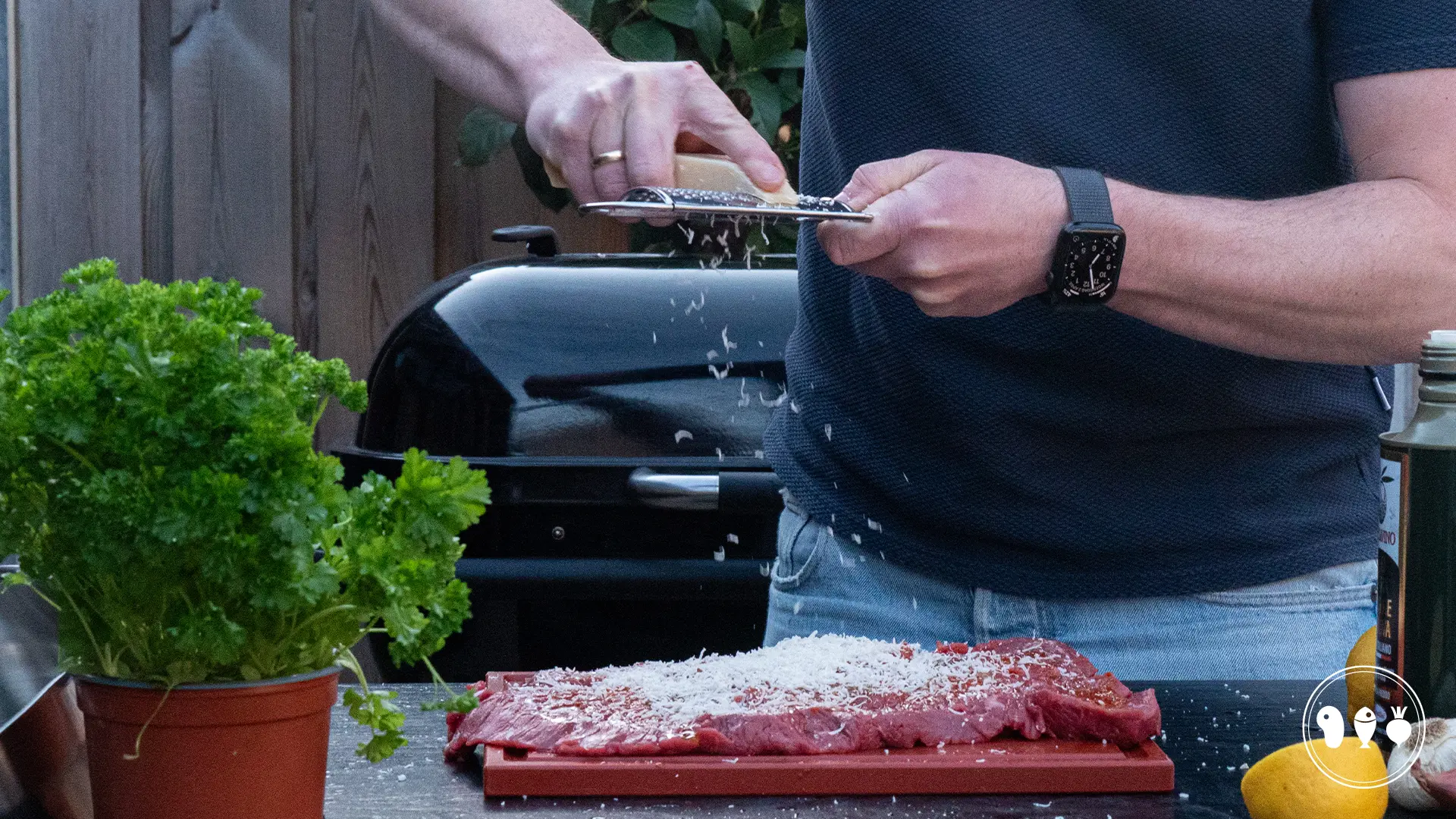 Bavette met Parmezaanse kaas